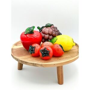 Vtg Hand-Blown Glass Fruit Set – 6-Piece Art Glass Collection